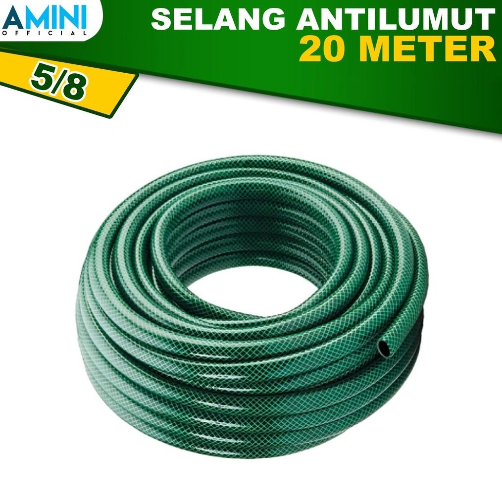 Selang Air 5/8 Inch 20 Meter Selang Hijau Selang Benang Anti Lumut Selang Cuci Motor Cuci Mobil Sela