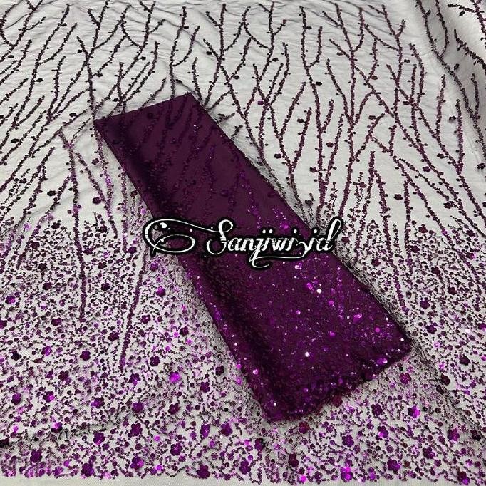 Kain Tille Tulle Payet Sequin Akar Rambat Jupiter/ Tile Tule Payet Rambat Full Payet Sequin