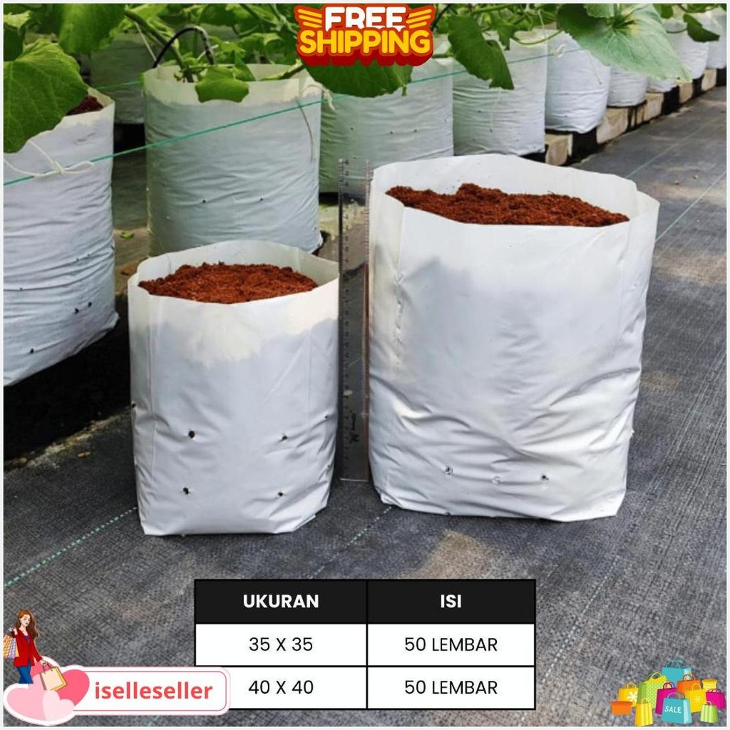 Polybag Putih 40 X 40 Isi 50 Lembar - Polybag Melon Harga Grosir Gratis Ongkir