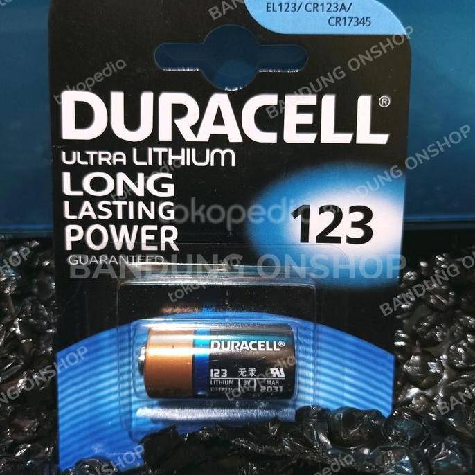 DURACELL 123 3V CR123 CR123A USA LITHIUM BATERAI BATRE 3V 123 DURACELL murah