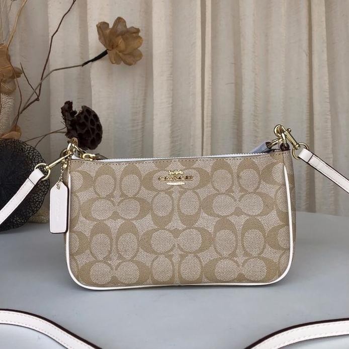 ready stock Tas F36674 F58321 Top Handle Pouch Signature Canvas