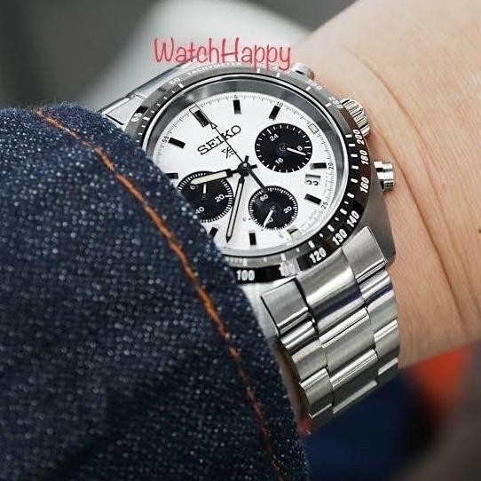 Ready  Watchhappy SEIKO Prospex ORIGINAL SSC813P1 Solar Chrono PANDA SSC813