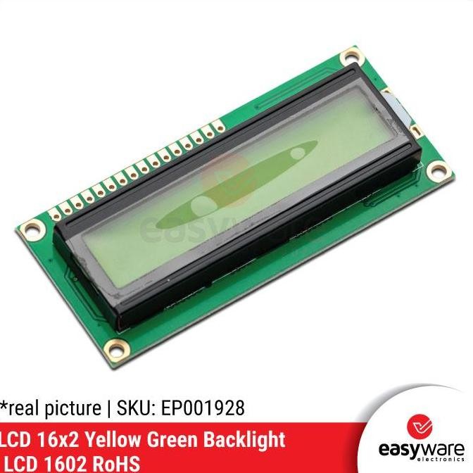 LCD 1602 HIJAU LCD 16X2 HIJAU LCD DISPLAY 1602A YELLOW GREEN