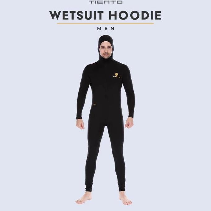 Tiento Men Wetsuit Swimwear Black Baju Celana Pakaian Renang Diving Surfing Original