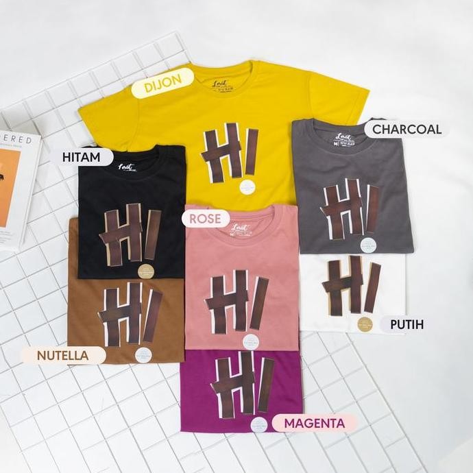 MOTIF HI Lerist - KAOS Katun OVERSIZE Oblong WANITA WITH SAY HI COTTON COMBED KAOS LENGAN PENDEK WAN