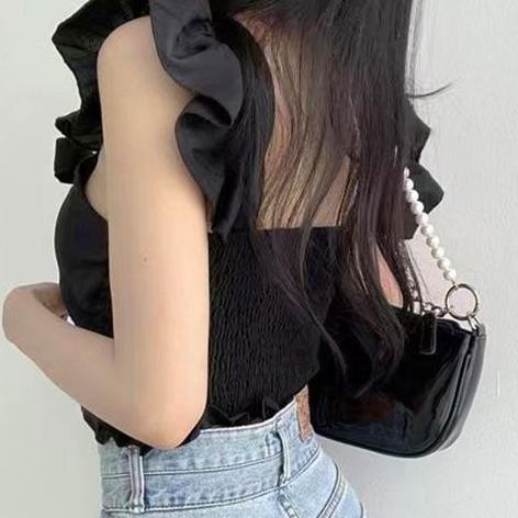 COMFIT - UND499 - Atasan Wanita Lengan Balon Model Kerut Tali Depan Pita Bahan Adem Melar Bra Panjan