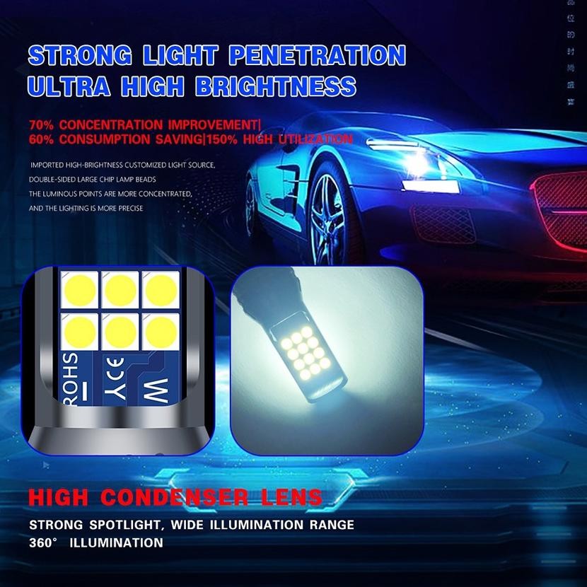 Fog Lamp Mobil Led Lampu Kabut Super Terang H11 12-36V 3 Warna Putih + Kuning + Biru Lampu Halogen H