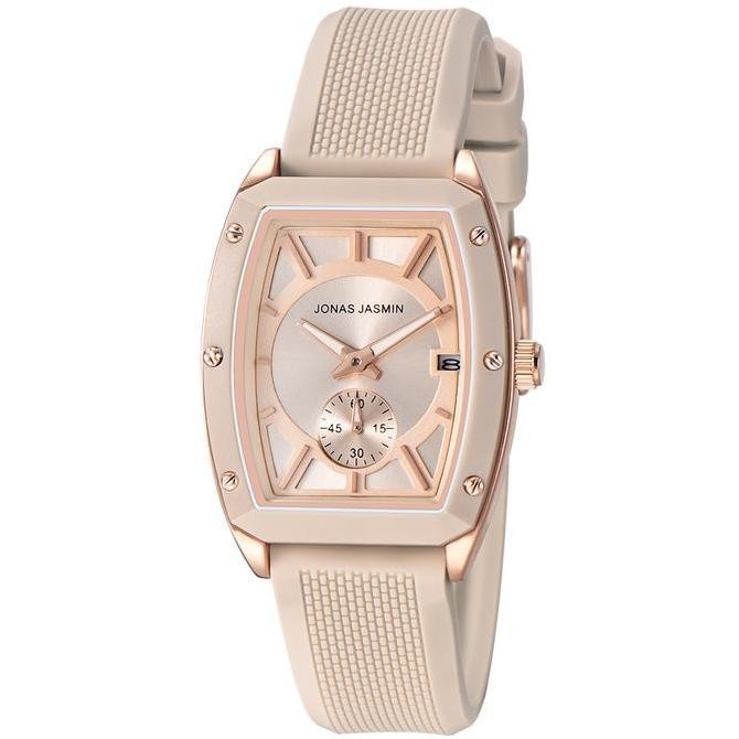 Jam Tangan Perempuan Cantik Jonas Jasmin Jj 2224 Original Analog Detik Oval Silikon Fashion Watch