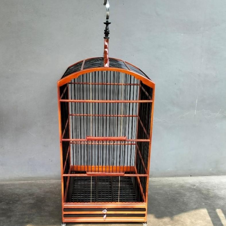 SANGKAR BURUNG KOTAK REPLIKA NO 2 WARNA COKLAT