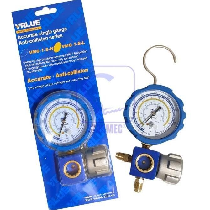 MANIFOLD AC VALUE R32 R410A R22 SINGLE / DOUBLE  SIGHTGLASS VMG-1-S-L ORIGINAL DAN TERPERCAYA
