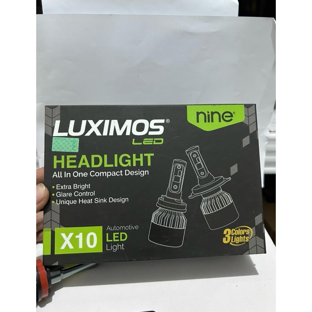 lampu LED foglamp mobil 3 warna H11 H16 Luximos nine