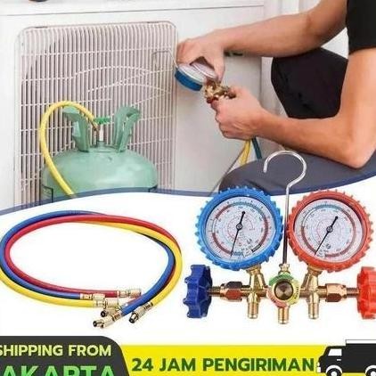 TESTING SINGLE MANIFOLD + SELANG R22 PAKET METERAN GAUGE ALAT PENGISIAN FREON AC MOBIL MANIFOLD SING