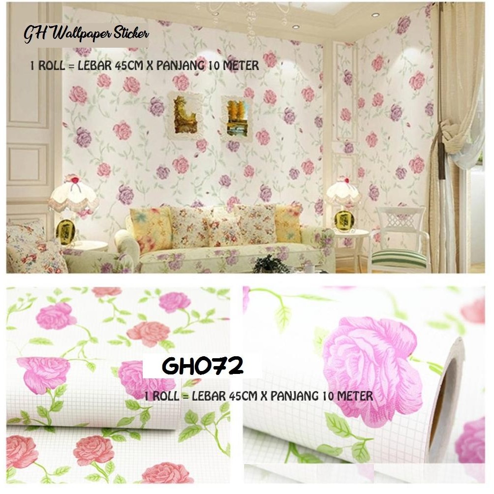 PAKET 5 ROLL Wallpaper dinding Ukuran 45Cm X 10 meter Wallpaper stiker dinding GH wallpaper kamar ti
