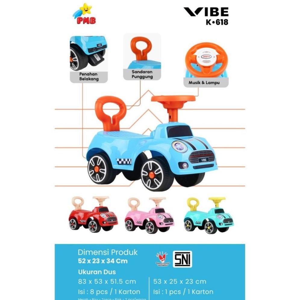 Mobil PMB Tolocar K618 // K619 VIBE Ride On Toy Mainan Anak // RIDE ON EXOTIC ET-2149