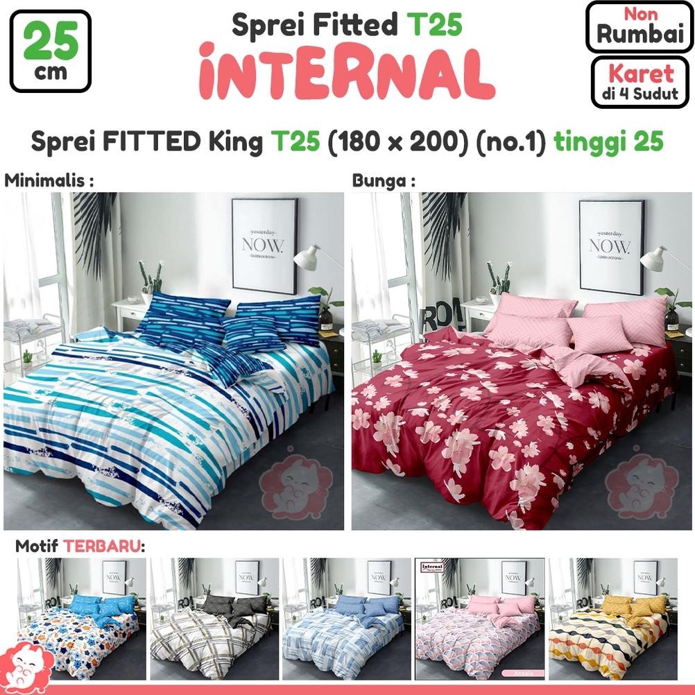Sprei King T25 (180 x 200) (no.1) INTERNAL tinggi 25