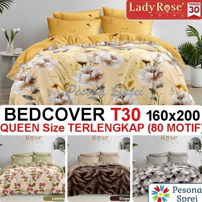 BEDCOVER LADY ROSE 160x200 Tinggi 30 / BEDCOVER LADY ROSE / BEDCOVER QUEEN