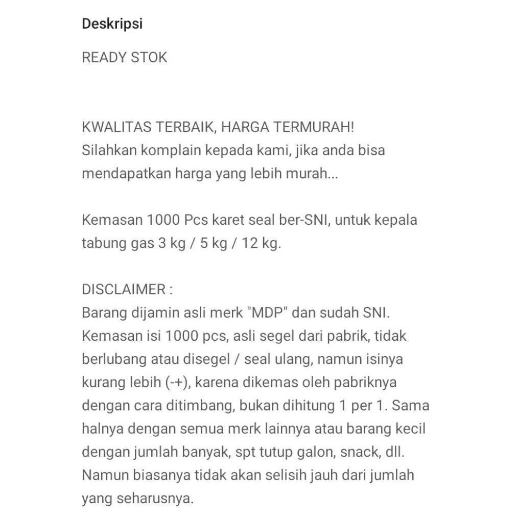 Bisa Cod Karet Gas Lpg 3 Kg / Seal Lpg Sni 3 Kg 5,5 Kg 12 Kg Isi 1 Pcs ||