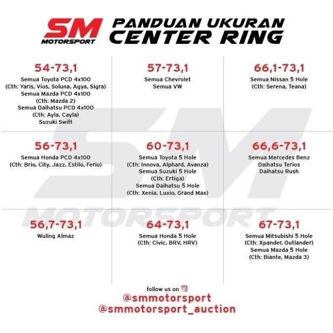 (Best) Spacer nok custom 10 - 16 mm velg mobil alumunium