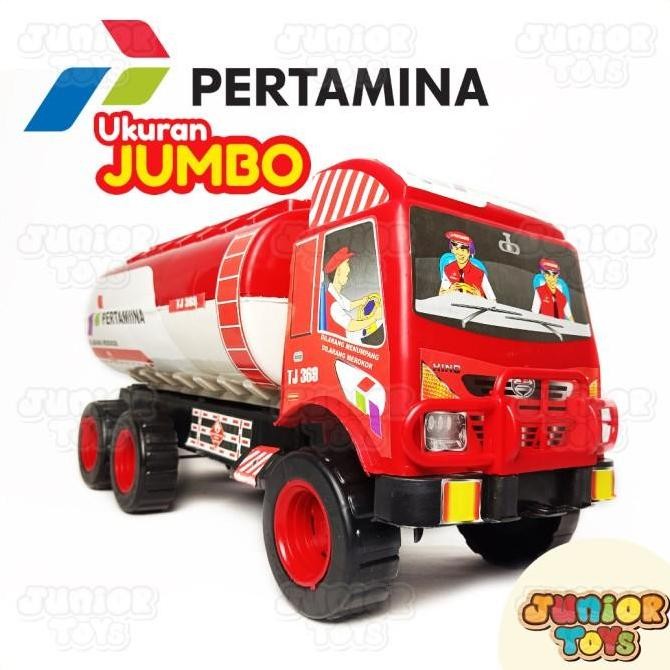 (Best) Mainan Mobil Truk Minyak Truk Tangki Pertamina Ukuran Besar 53 Cm