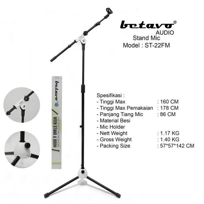 STAND MIC BETAVO ST 22 FM / ST22FM ORIGINAL BETAVO  STAND MIC HM