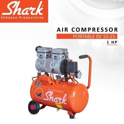 Mesin Kompresor Angin Silent Oilless 1Hp Shark Ov1025