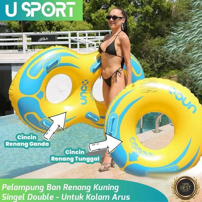 Pelampung Ban Renang Kuning Single/ Double Untuk Kolam Arus AGR