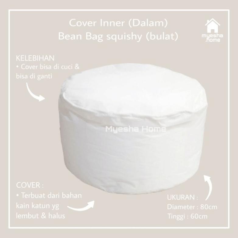 Cover Inner Dalam Bean Bag Squishy / Sarung Inner Bean Bag Bulat (TANPA ISI)