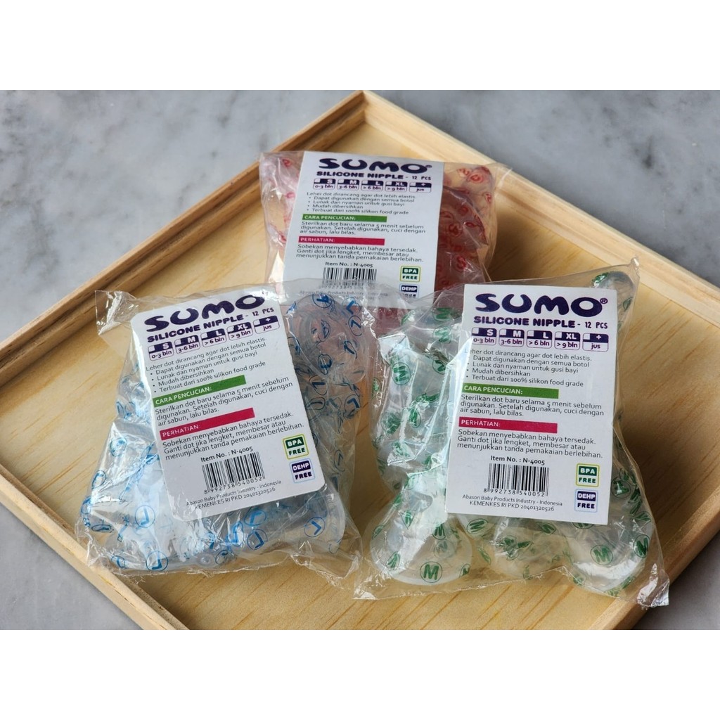 SUMO Dot Susu Silicon Nipple Pack /  Dot Susu Sumo Ninio SML Pack