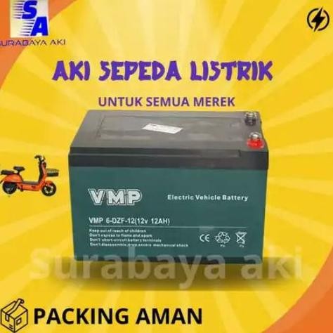 AKI SEPEDA LISTRIK UNIVERSAL 12V 12AH BATERAI VMP 12AH aki sepeda listrik aki selis pacific exotic V