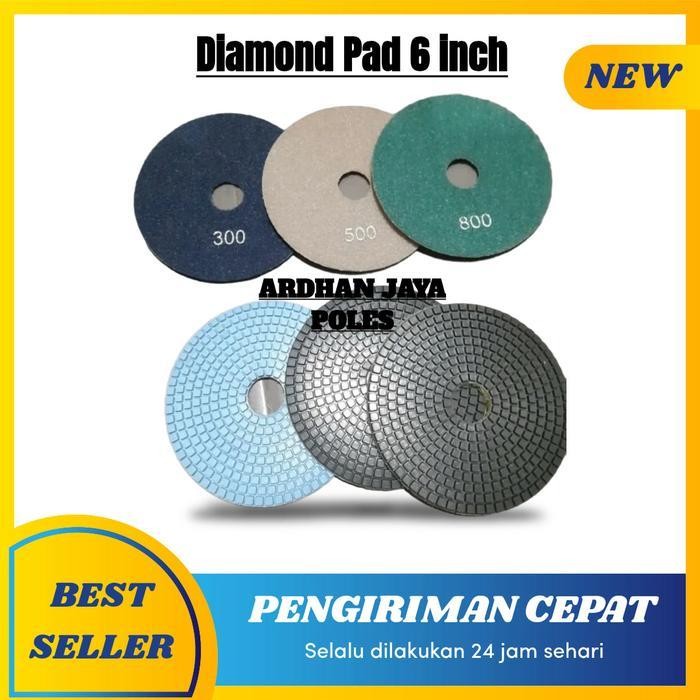 TERLARIS Diamond Pad 6 inch Polishing Pad Diamond Batu Gerinda