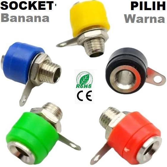 BANANA PLUG FEMALE SOCKET 4MM PANEL MOUNT KONEKTOR SOKET JACK TERMINAL