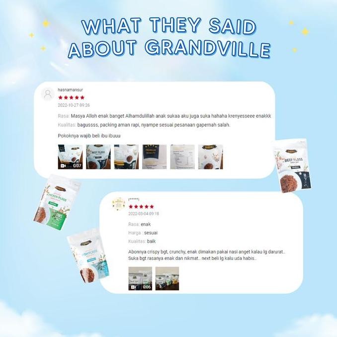 

New Grandville Abon Sapi Crunchy 100gr - Abon Ayam dan Ikan - Abon Mpasi Bayi | Abon Anak Non Msg Gluten Free | Abon Cipung