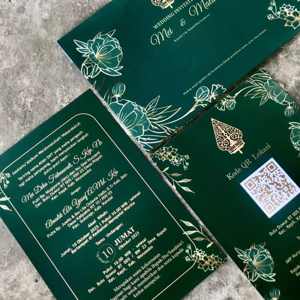 Undangan Pernikahan Amplop Murah Mewah Vintage Gold