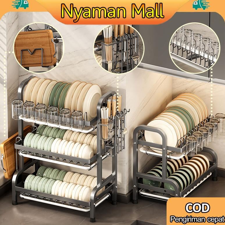 Rak Piring Rak Dapur Rak Cuci Piring Rak Penyimpanan Dapur Rak Pengering Piring Rak Mangkuk Piring D