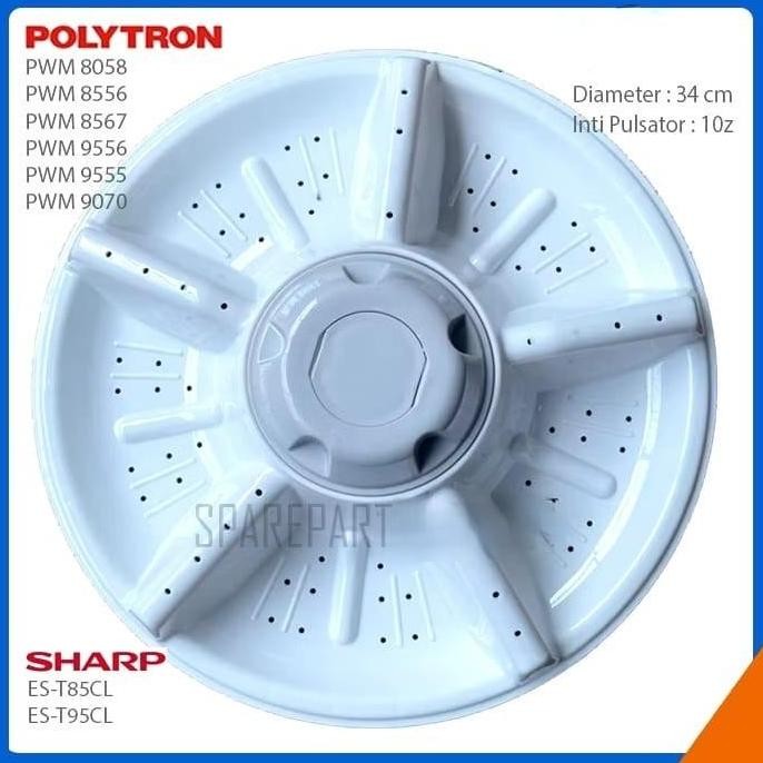 ___] Pulsator mesin cuci SHARP ES T85CL diameter 34 cm gigi AS 10