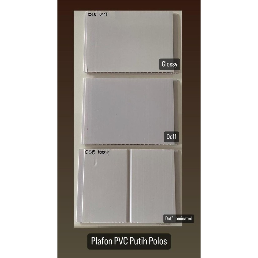 ------] Plafon PVC Putih Polos Doff, Glossy & Putih Polos Doff Laminated
