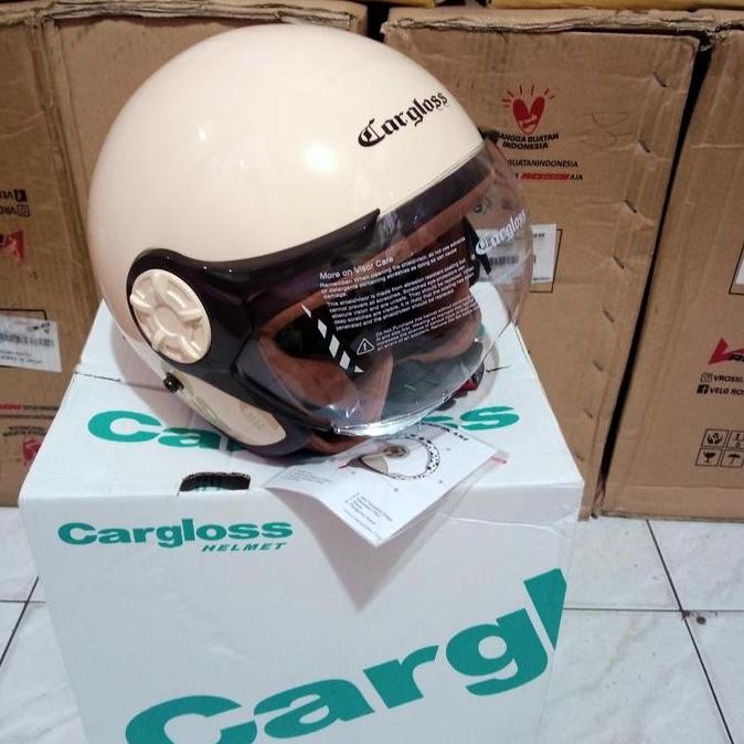 Helm Cargloss Hijab Cream Yrh Helm Retro Cargloss
