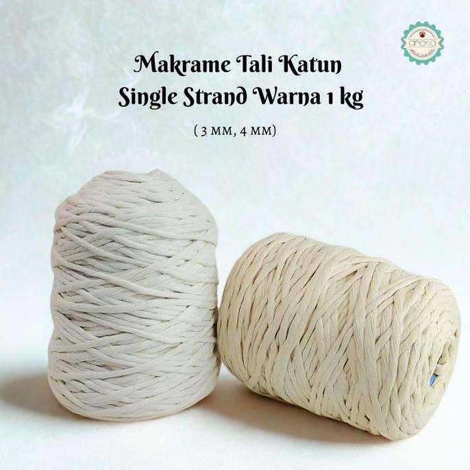 cusss order] ANEKA - Benang Tali Katun / Single Strand Macrame Makrame Warna 1kg 3mm-4mm