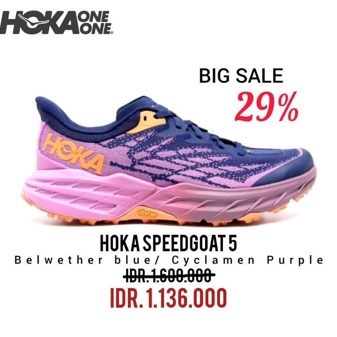 Hoka Speedgoat 5 Bellwether Blue / Cyclamen Purple Women 100% Original