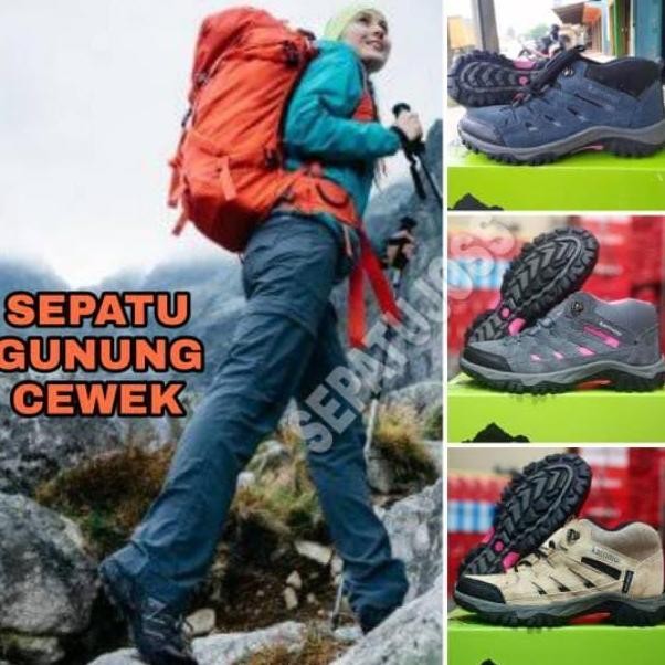 Baru Sepatu Gunung Wanita Hiking Trekking Outdoor Waterproof High
