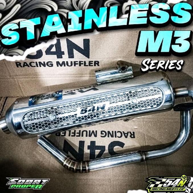 KNALPOT 54N STAINLEES M3, VARIO BEAT NMAX AEROX MIO FINO ORIGINAL DAN TERPERCAYA