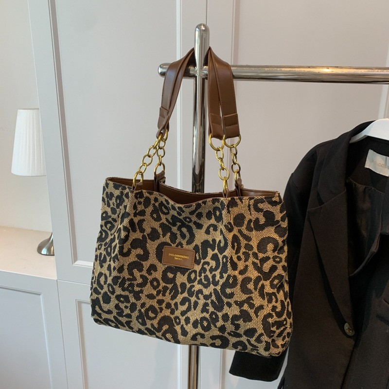 [COD]Tas bahu motif macan tutul, tas jinjing berkapasitas besar