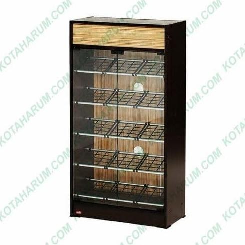 Lemari Sepatu Kecil Pintu Ayun Swing Kaca Coklat Hitam Cicilan Bandung