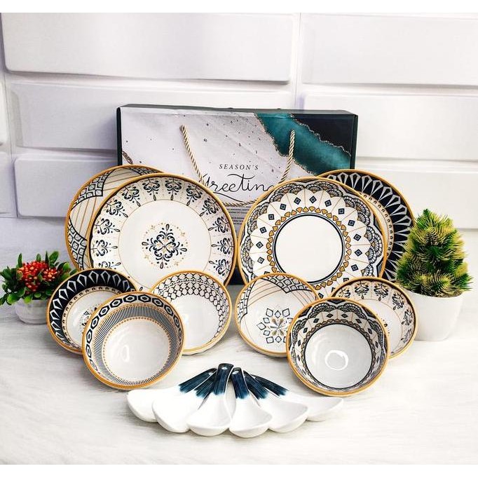 [ Hampers Dan Souvenir ] Mangkok Piring Set Premium/ Mangkok Set