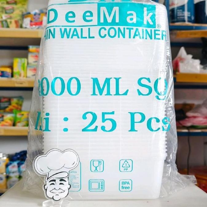 Thinwall 2000Ml Dm / Kotak Penyimpanan Makan / Kontainer Food 2L / Kotak Makan Isi 25Pcs / Dm 2000Ml