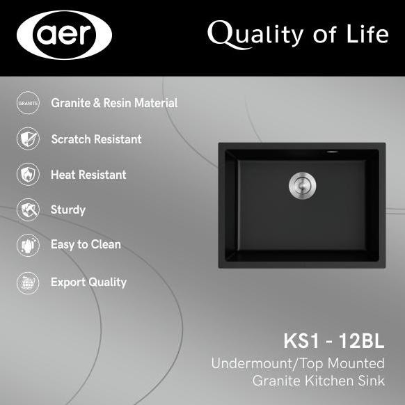 Aer Bundling Kitchen Sink Bak Cuci Piring Dapur Granite 1 Bowl Topmount Undermount Flushmount Granit