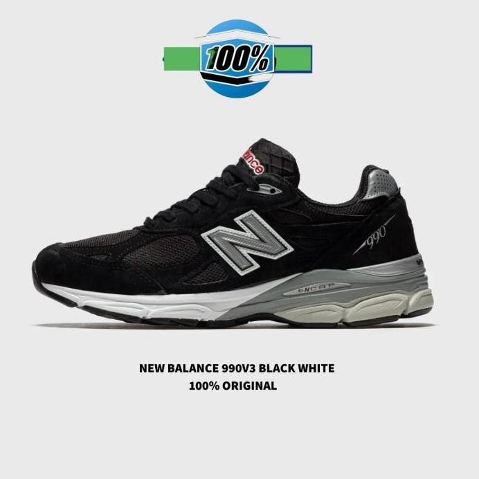 New  Sepatu New Balance 990v3 Black White BNIB Original