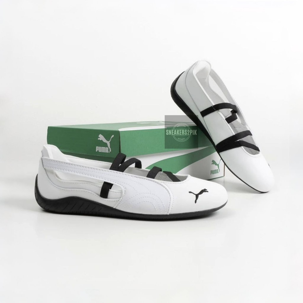 Sepatu Puma Speedcat Ballet White Black Authentic - Sneakers Sepatu Balet wanita putih