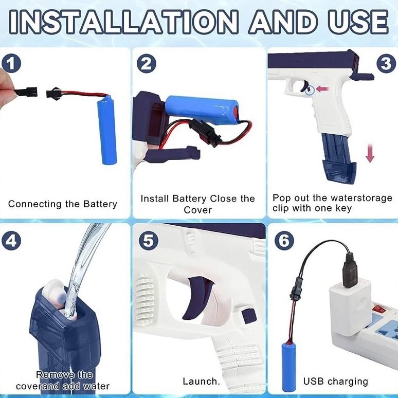 Diskon Mainan Pistol Air Elektrik Rechargeable/Mainan Anak Pistol Air Water Gun Tekanan Tinggi Prerm