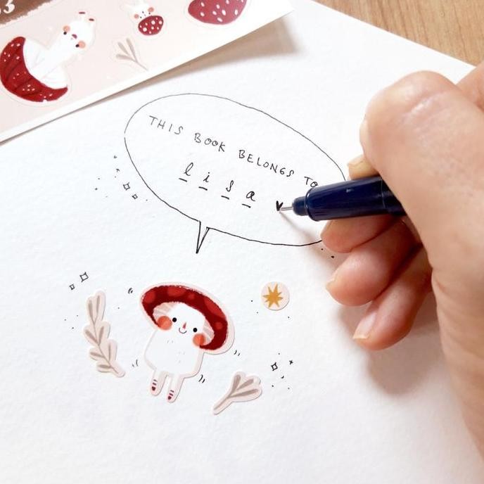 Stiker Tema Natal Christmas Mushroom Dekorasi Natal